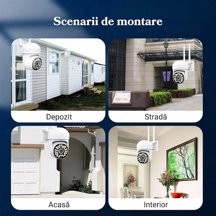 Camera de Supraveghere Exterior WiFi Jortan PTZ, Rezolutie Full HD, Include Card 32GB, Rotire 360 Grade si Vedere Nocturna Color [6]