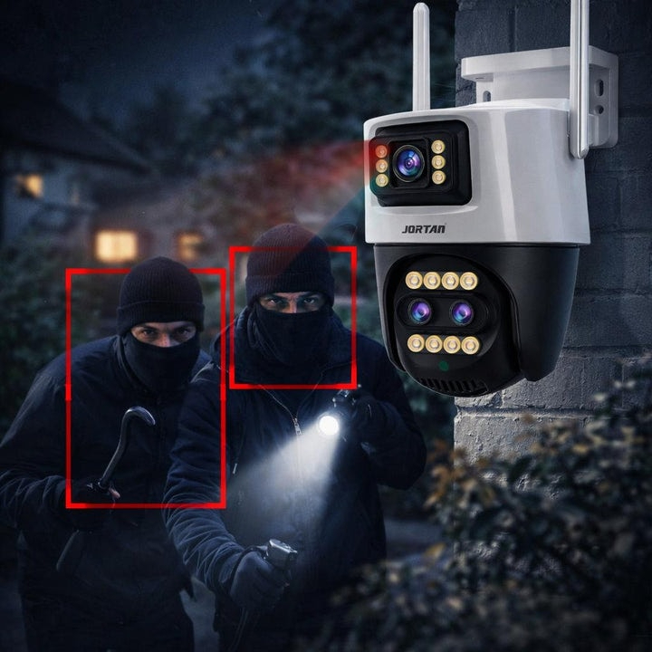 Camera de Supraveghere Tripla Exterior WiFi Jortan, Rezolutie Full HD 1080P, Include Card 32GB, Vedere Nocturna Color si Alerta Miscare [4]