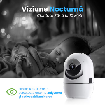 Camera Supraveghere Bebelusi Wi-Fi, Monitorizare Telefon, Audio [6]