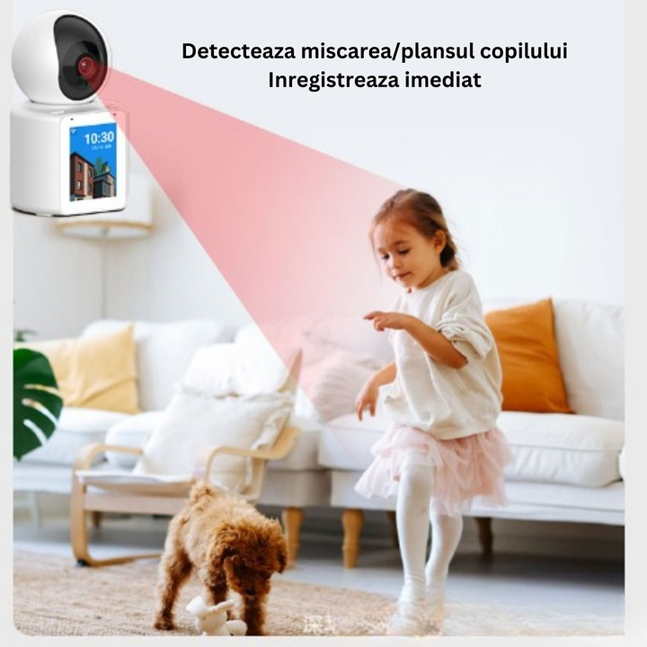 Camera WiFi Inteligenta pentru Supraveghere Bebelusi si Familie, Monitor LCD, Audio Bidirectional, Vedere Nocturna [9]