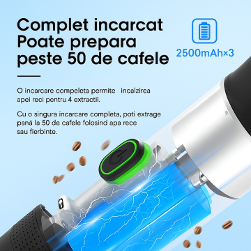 Espressor Portabil Electric cu Acumulator, Cafetiera pentru Capsule [3]