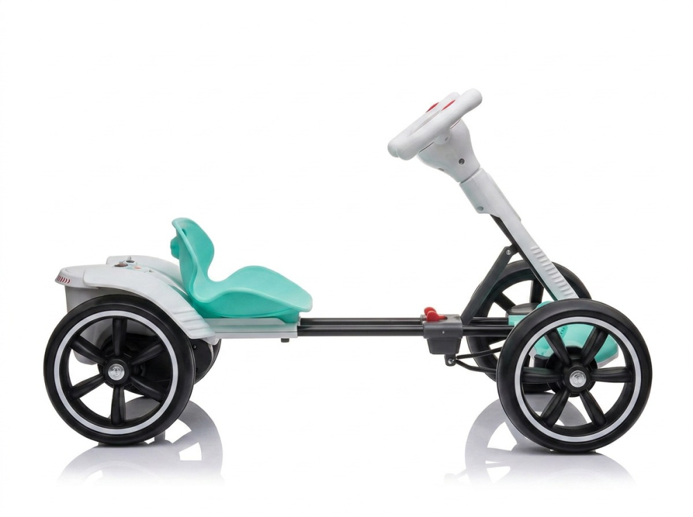 Kart Electric pentru Copii 2-7 Ani, 12V, 45W, Bluetooth, Telecomanda Parental Control, Pliabil, Turcoaz-Alb [5]