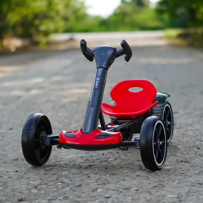Kart Electric pentru Copii 3-7 Ani, 12V, 45W, Bluetooth, Telecomanda Parental Control, Pliabil, Rosu-Negru [4]