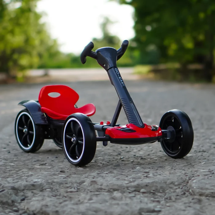 Kart Electric pentru Copii 3-7 Ani, 12V, 45W, Bluetooth, Telecomanda Parental Control, Pliabil, Rosu-Negru [3]
