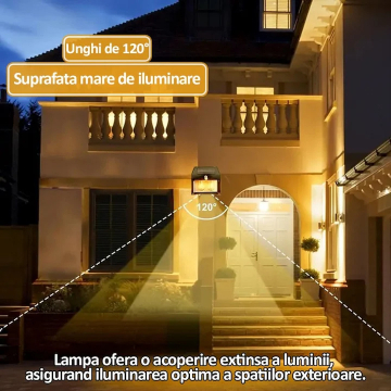 Lampa Solara de Perete cu Senzor de Miscare si Becuri LED Filament [9]