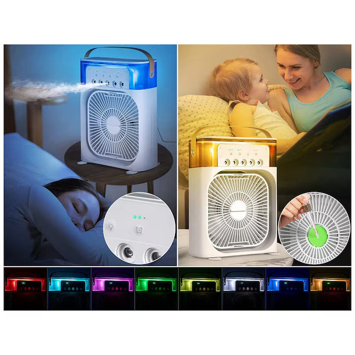 Mini Racitor de Aer Portabil, Ventilator cu Umidificator, USB [8]