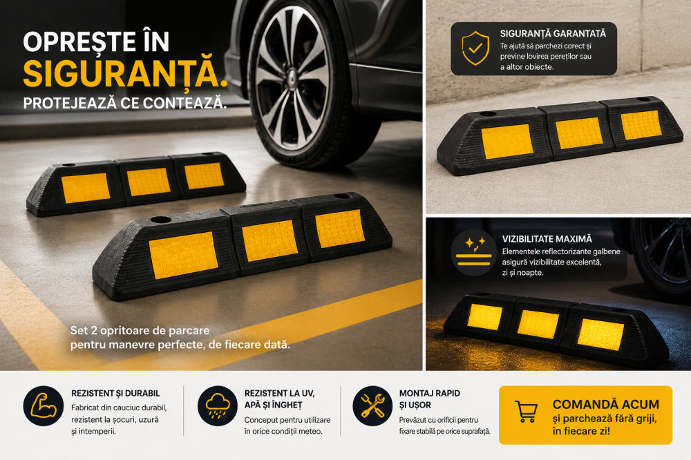 Opritor Auto pentru Parcare – Set 2 Bucati cu Banda Reflectorizanta [8]