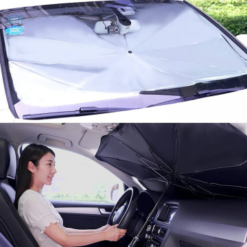 Parasolar Auto Tip Umbrela pentru Parbriz, Protectie UV, 140x80 cm [4]
