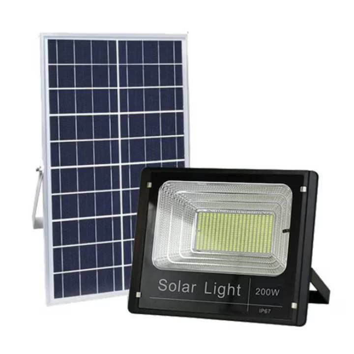 Proiector LED solar 200W IP67 cu panou fotovoltaic si telecomanda [9]