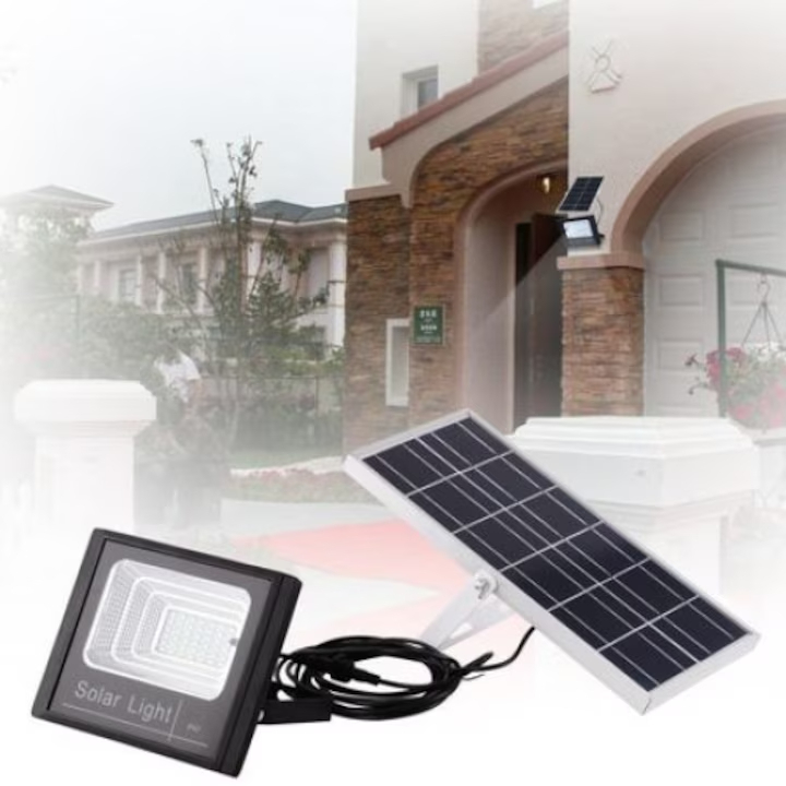 Proiector LED solar 300W IP65 cu panou fotovoltaic si telecomanda [9]