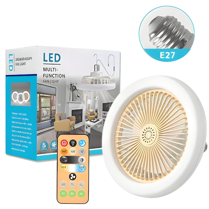 Ventilator de Tavan cu Iluminare LED si Telecomanda – Racire si Iluminare 2 in 1 [6]