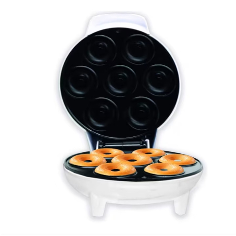 Aparat de Facut Gogosi Mini Donut, Masina de Copt Electrica cu Suprafata Antiaderenta, Capacitate 7 Bucati, Alb [1]
