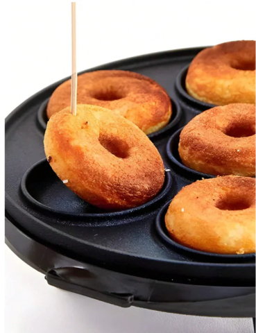 Aparat de Facut Gogosi Mini Donut, Masina de Copt Electrica cu Suprafata Antiaderenta, Capacitate 7 Bucati, Alb [4]