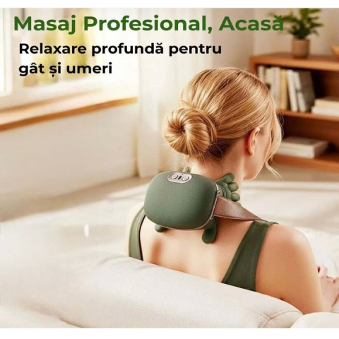 Aparat de Masaj cu Manute, pentru Gat, Umeri si Corp, Reincarcabil USB, Functie Incalzire [2]