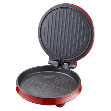 Aparat Electric Multifunctional pentru Pizza si Grill, Tigaie Electrica Rotunda cu Placi Antiaderente, Rosu [3]