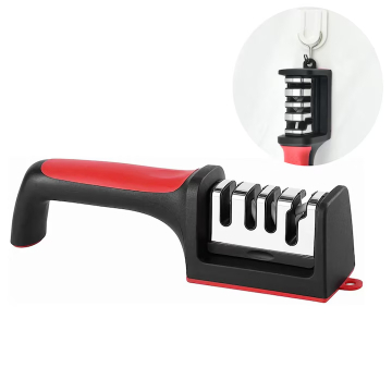 Bucatarie - Ascutitor Profesional de Cutite Manual, Dispozitiv de Ascutit in 4 Trepte cu Maner Ergonomic si Inel de Agatare