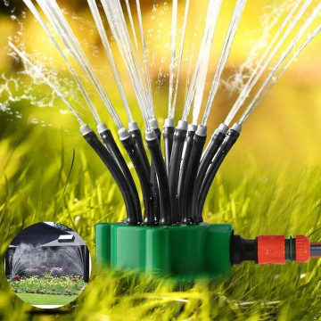 Aspersor de Gradina Multifunctional si Flexibil, Dispozitiv pentru Irigare Gazon cu 12 Duze Reglabile la 360 Grade [5]
