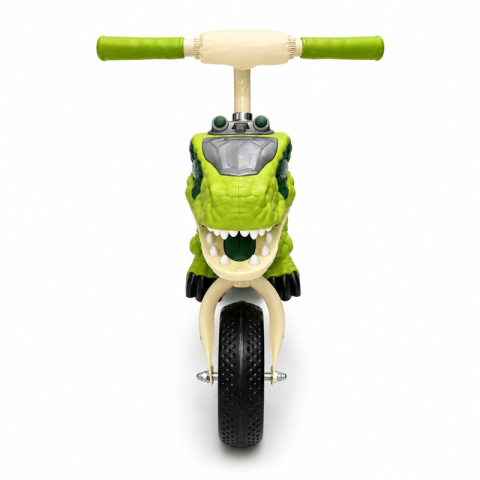 Bicicleta pentru Copii, Model Dinozaur T-Rex, Scaun Ergonomic, Lumini si Muzica Verde/Bej [2]