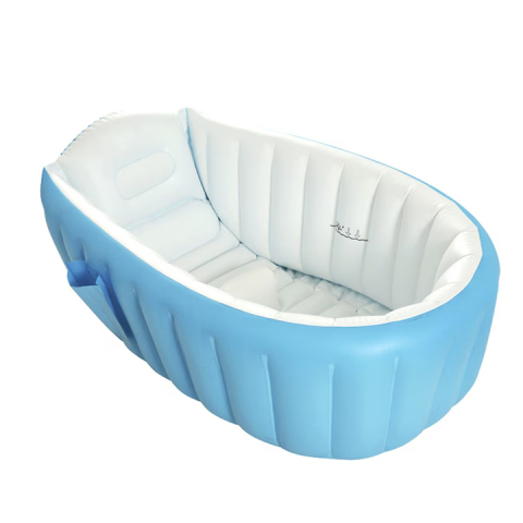 Baie & Sanitare - Cadita Gonflabila pentru Bebelusi si Copii, cu Spatar, Albastru