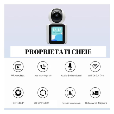 Camera WiFi Inteligenta pentru Supraveghere Bebelusi si Familie, Monitor LCD, Audio Bidirectional, Vedere Nocturna [7]