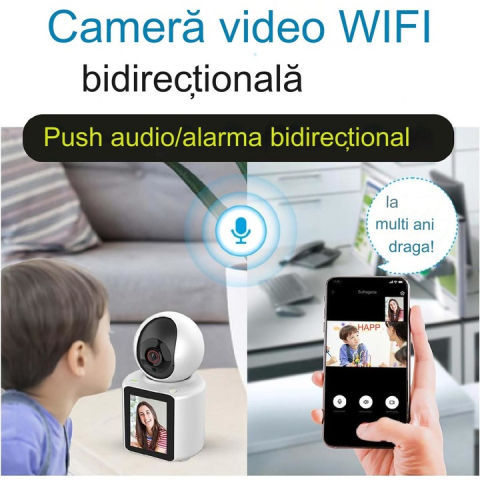 Camera WiFi Inteligenta pentru Supraveghere Bebelusi si Familie, Monitor LCD, Audio Bidirectional, Vedere Nocturna [1]