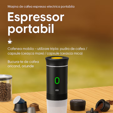 Espressor Portabil Electric cu Acumulator, Cafetiera pentru Capsule [1]