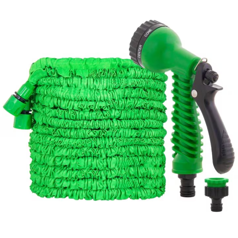 TOTUL SUB 50 LEI - Furtun de gradina extensibil pana la 30m cu pistol de stropit multifunctional si conectori inclusi