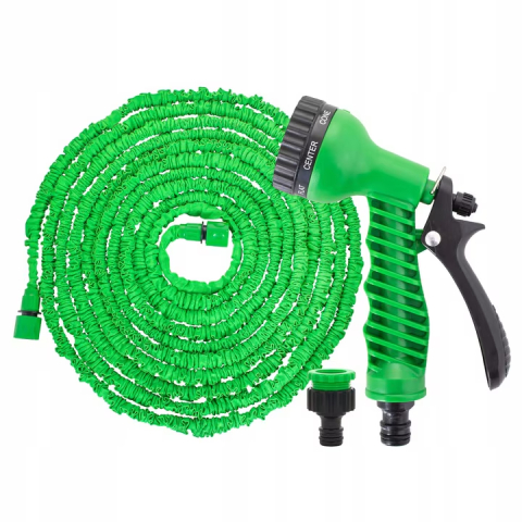 Furtun de gradina extensibil pana la 30m cu pistol de stropit multifunctional si conectori inclusi [8]
