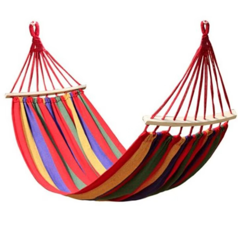 Produse de sezon - Hamac de Gradina cu Bare din Lemn, Multicolor, 200x150 cm
