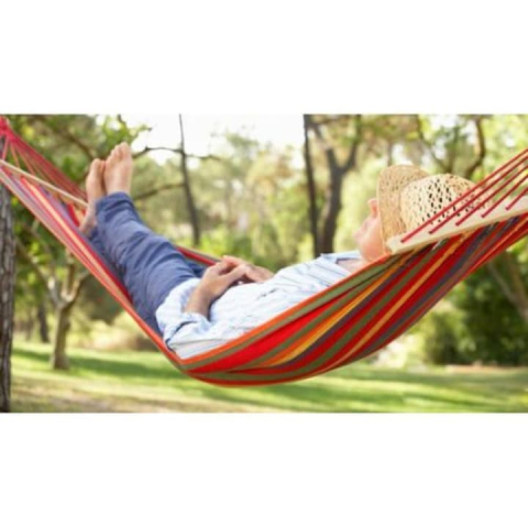 Hamac de Gradina si Camping din Bumbac, Multicolor, 180x80 cm [3]