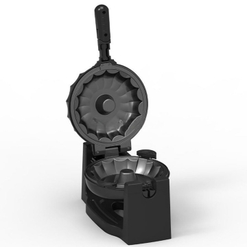 Masina de Copt Chec si Guguluf, Aparat Electric Rotativ la 180 Grade pentru Deserturi, Placi Antiaderente, Negru [5]