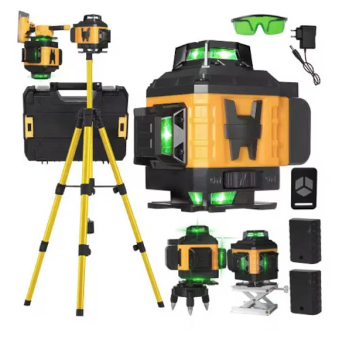 Unelte & Scule - Nivela Laser 4D Auto-nivelanta, 16 Linii Verzi, Trepied Inclus