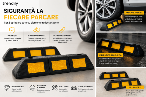 Opritor Auto pentru Parcare – Set 2 Bucati cu Banda Reflectorizanta [1]