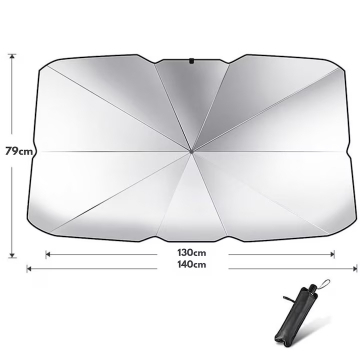 Parasolar Auto Tip Umbrela pentru Parbriz, Protectie UV, 140x80 cm [1]