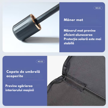 Parasolar Auto Tip Umbrela pentru Parbriz, Protectie UV, 140x80 cm [4]