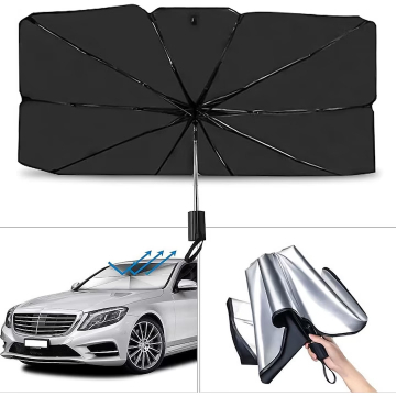 Parasolar Auto Tip Umbrela pentru Parbriz, Protectie UV, 140x80 cm [7]