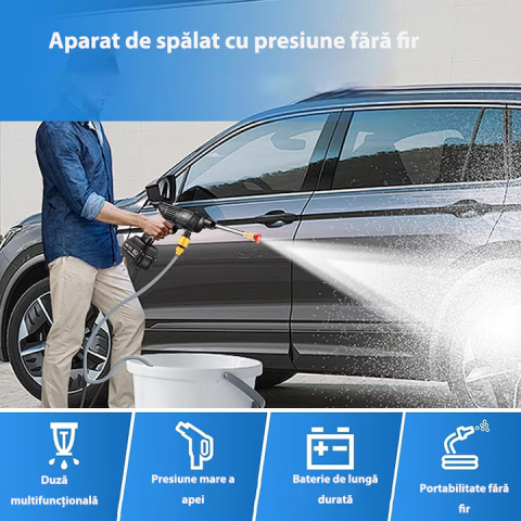 Pistol de Spalat cu Presiune pe Acumulator, 2 Baterii, Valiza Transport [3]