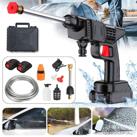 Pistol de Spalat cu Presiune pe Acumulator, 2 Baterii, Valiza Transport [1]