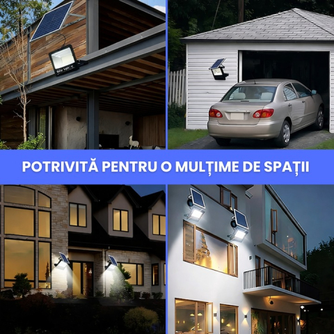 Proiector LED solar 200W IP67 cu panou fotovoltaic si telecomanda [13]