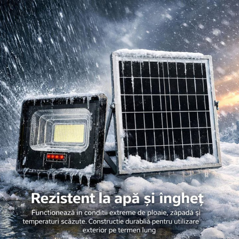 Proiector LED solar 200W IP67 cu panou fotovoltaic si telecomanda [22]