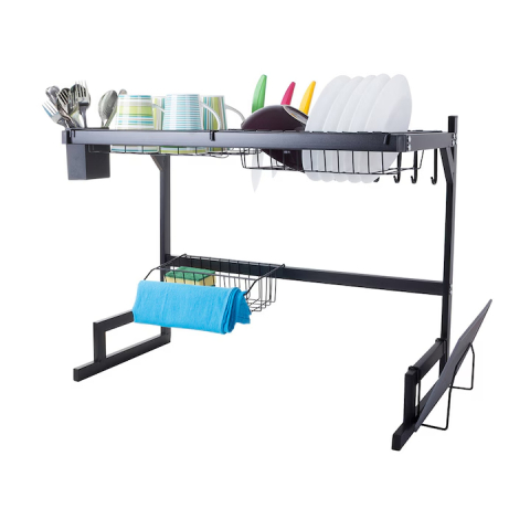Scurgator vase suspendat peste chiuveta, 65x52x32 cm, negru mat [3]