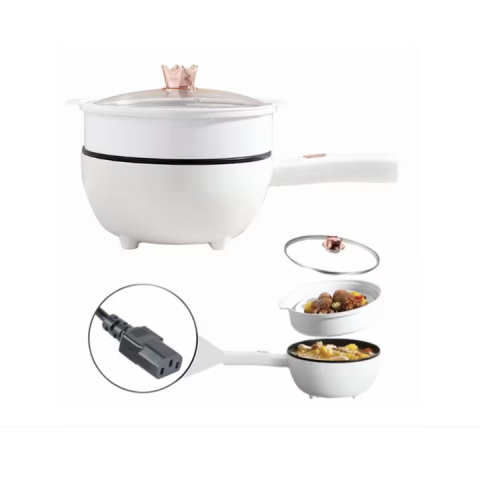 Tigaie Electrica Multifunctionala 2-in-1 cu Oala pentru Gatit la Abur, Alba [1]