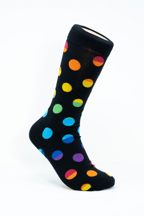 Sosete colorate inalte de barbati, Buline Diferite Culori. [1]