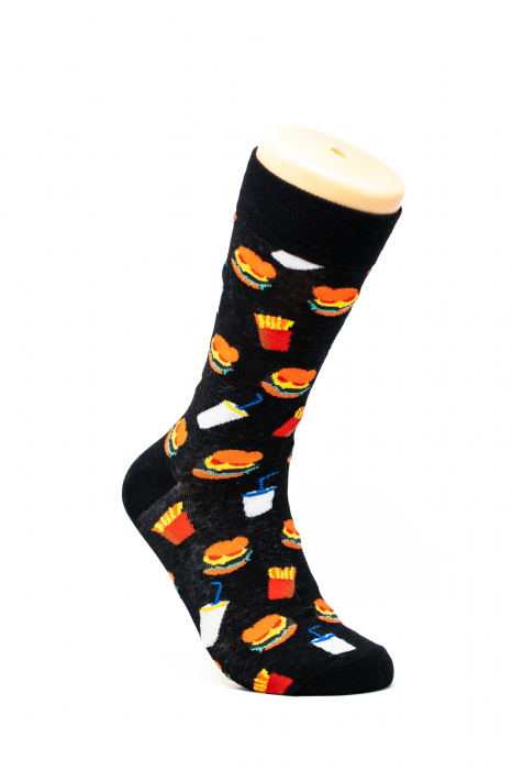 Sosete colorate inalte barbati, Fast-Food. [1]