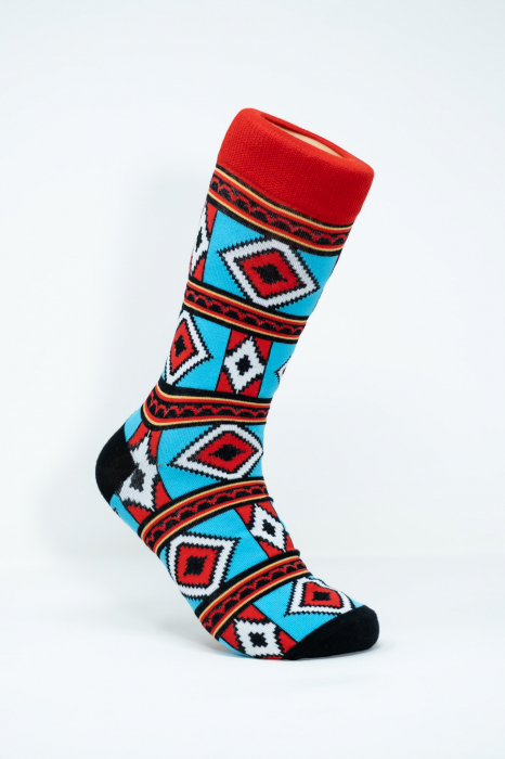 Sosete colorate inalte barbati, Figuri Geometrice. [1]