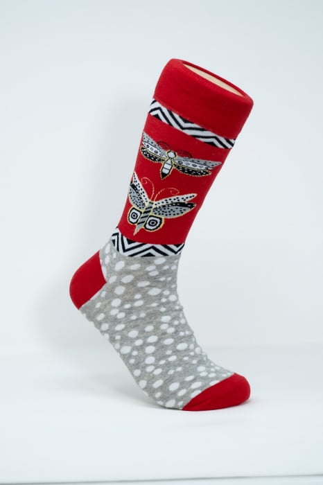 Sosete colorate inalte barbati, Motive cu Fluturi. [1]