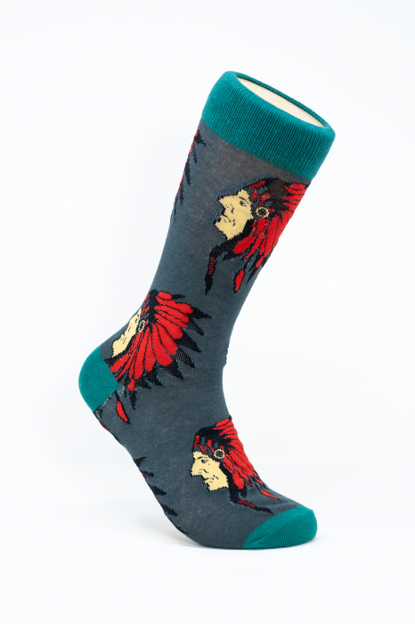 Sosete colorate inalte barbati si femei, Indian Nativ American. [1]