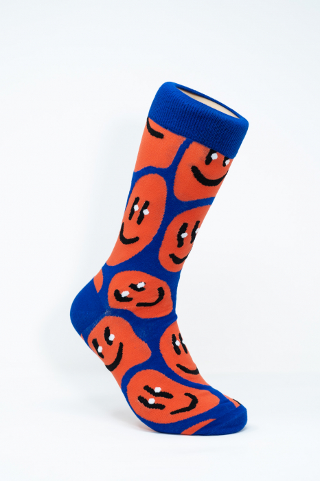 Sosete colorate inalte barbati, Smiley Face, Figurine Mari. [1]