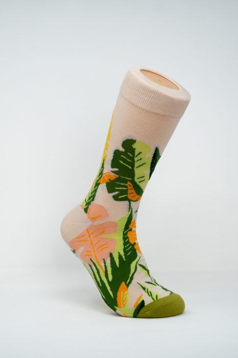 Sosete colorate inalte de femei, cu model, Jungla Multicolora. [1]