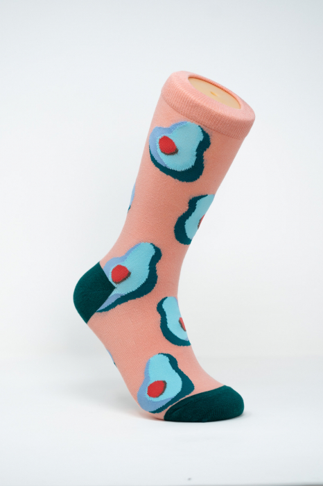 Sosete colorate inalte de femei si barbati, Jumatati de Avocado. [1]